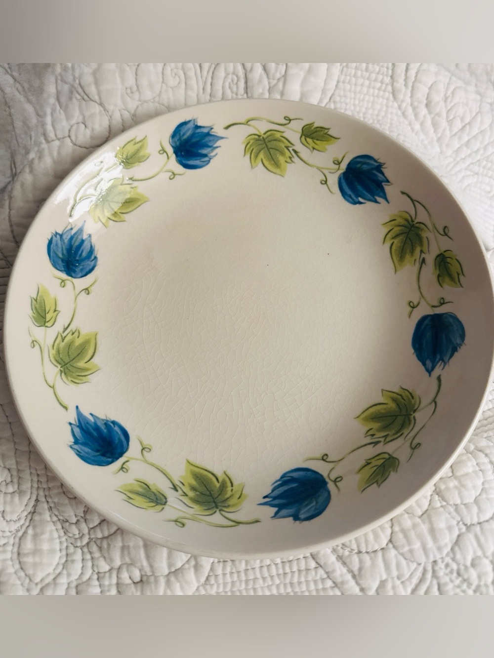 Vintage Fiesta Ware Granada 8101 Hand Painted Japan Blue Green Floral Bowl 1960s